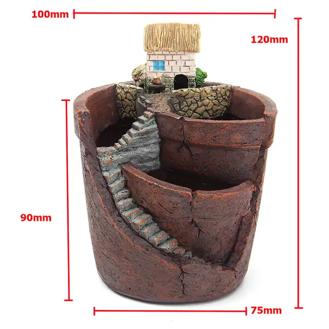 Creative Succulent Plants Succulent Flower Pot Retro Hanging Garden Thatched Cottage - Shop at LoveMi
