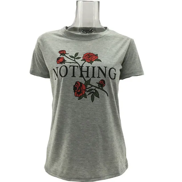 Women Summer Casual Blouse Shirt Loose T Shirts Tops Grey - Shop at LoveMi