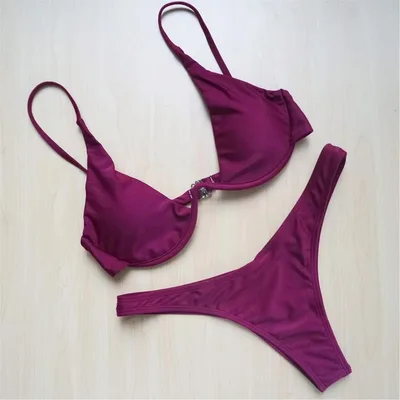 Sexy Women Bikini Beachwear Push up Swimwear Swimwear Wine - Shop at LoveMi