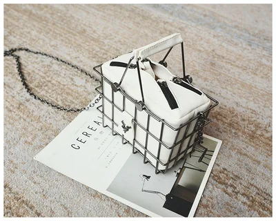 Metal Three dimensional Stereotyped One shoulder Messenger Handbag White - Shop at LoveMi