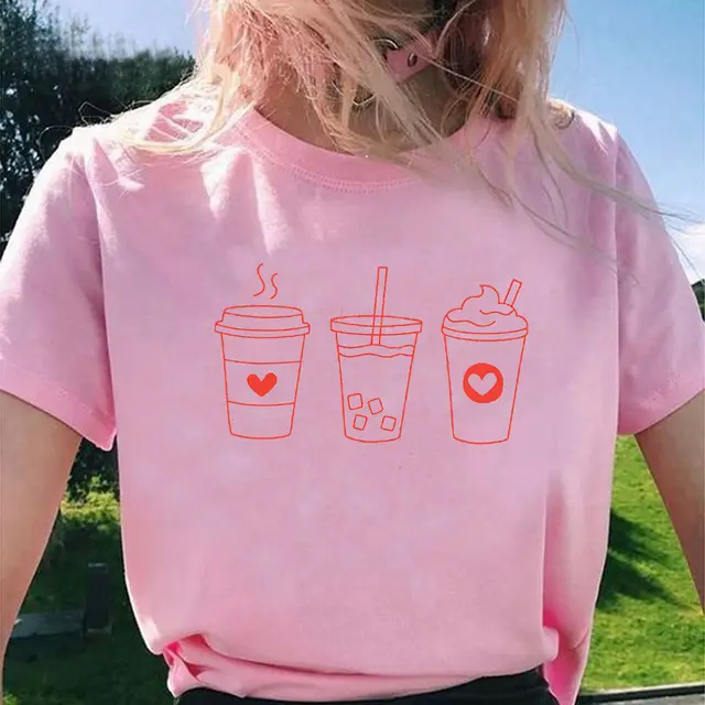 Cartoon Print Leopard Print Short Sleeve D Pink - Shop at LoveMi