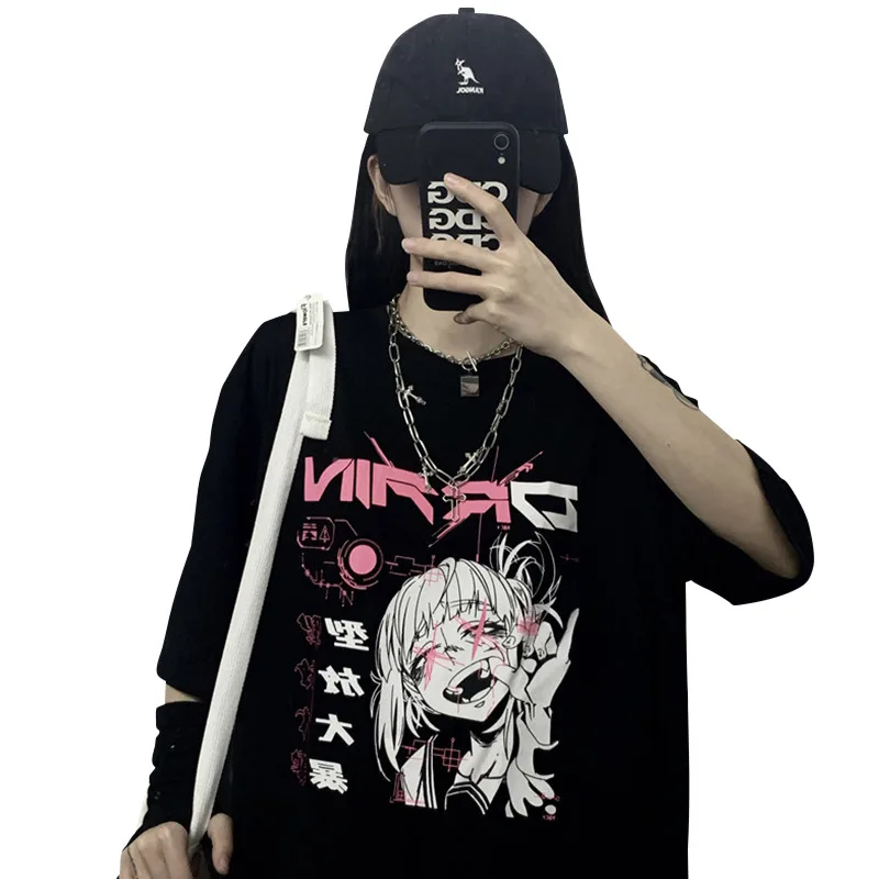 Cool Girls Wear Clothes In Summer Korean Version Of Ins Net Red Wild Loose Top Short Sleeve T shirt Female Trend Black - Shop at LoveMi
