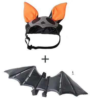 Pet Halloween Supplies Ghost Festival Ornaments Dog Personality Hat Cat Bat Wings Black - Shop at LoveMi