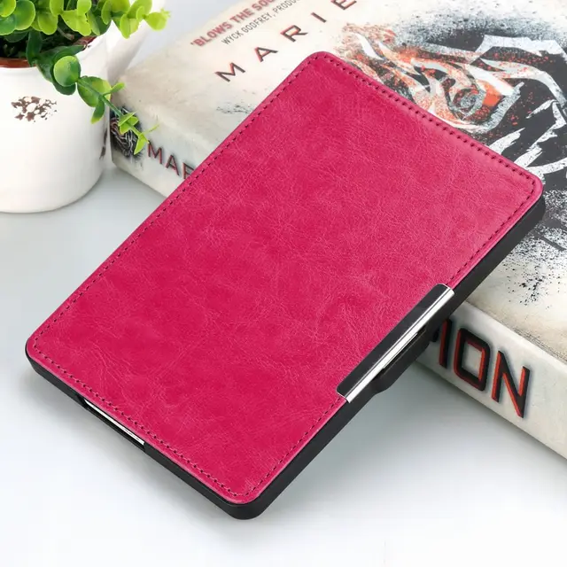 Kobo Glo E book Leather Case Kobo Glo HD 6 inch Protective Cover Kobo Crazy Horse Pattern Smart Dormant Shell Rose Red - Shop at LoveMi