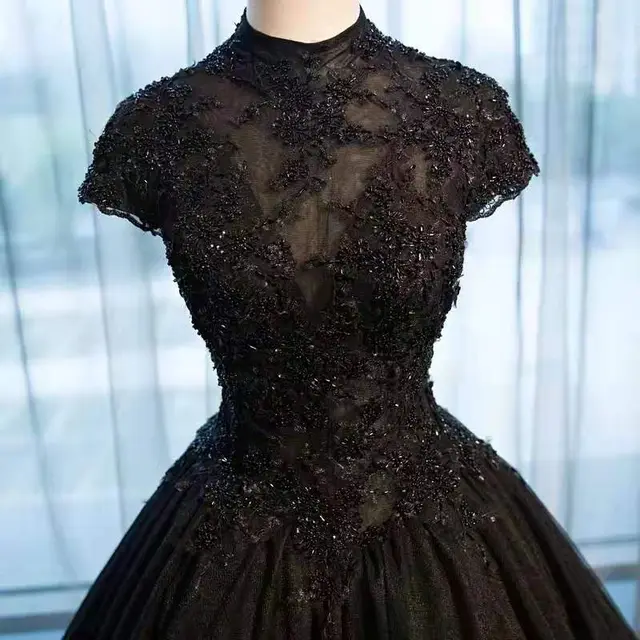 Black Lace High Neck Tutu Skirt Costume Black - Shop at LoveMi