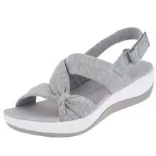 Women's Simple Fish Mouth Sponge Cake Sole Roman Sandals Grey - Shop at LoveMi