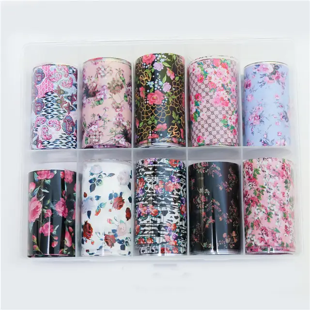 Transfer Paper Flower Star Sticker Net Red Nail Sticker 7 Style - Shop at LoveMi