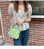 Single Shoulder Messenger Bag Summer Clouds Small Square Bag Women - Green