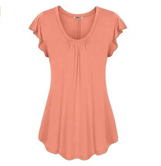 Women Dress Ladies Short Sleeves Shirts Plus Size 6xl - Orange