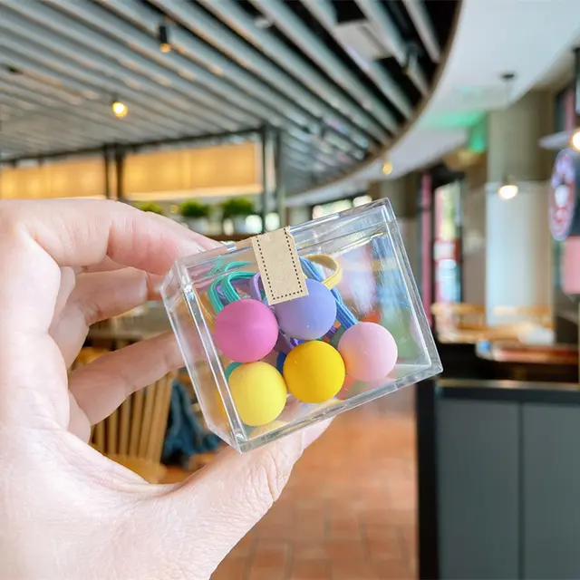 Color Hair Ring Fluorescent Bright Color Hair Rope Colorful Balls - Shop at LoveMi