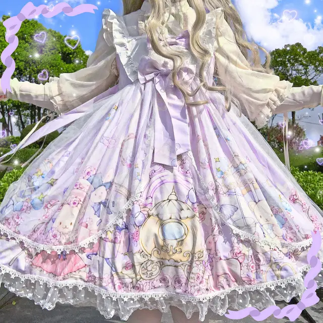Factory Original Design Lolita Bear Carnival Party Strap JSK Dress Lavender Purple - Shop at LoveMi