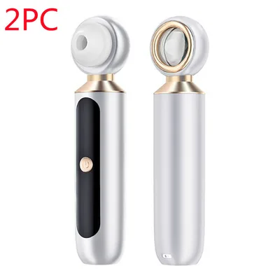 Portable Visual Blackhead Meter Household USB Electric Magnifying Glass Suction Pore Cleaner Blue Light Cleansing To Blackheads White 2Pc - Shop at LoveMi