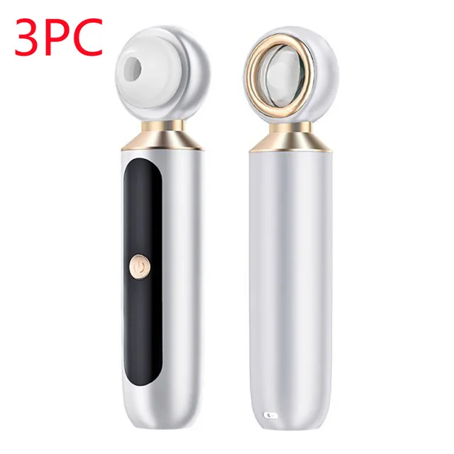 Portable Visual Blackhead Meter Household USB Electric Magnifying Glass Suction Pore Cleaner Blue Light Cleansing To Blackheads White 3Pc - Shop at LoveMi
