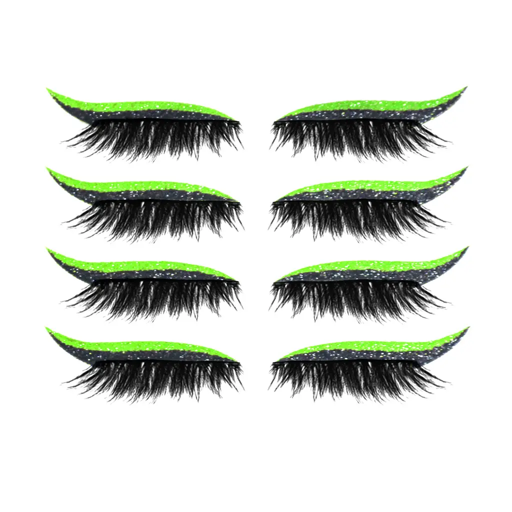 Glitter Eyeliner Stick Eye Makeup Stick Plus False Eyelash Stick - Fluorescent Green