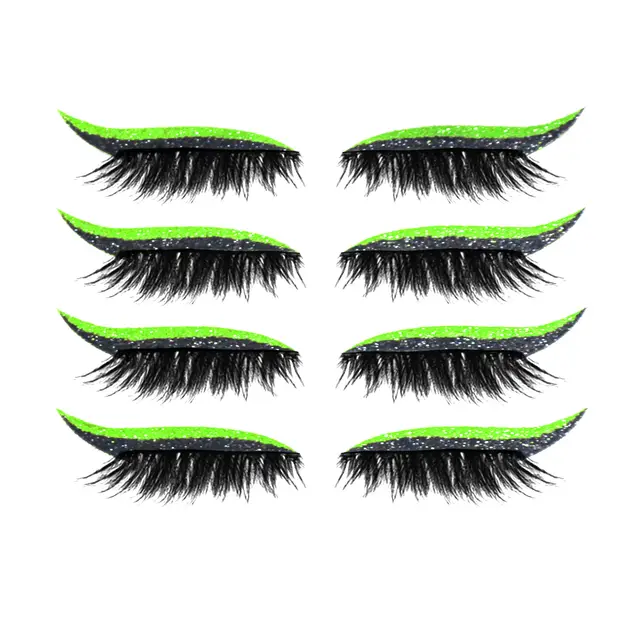 Glitter Eyeliner Stick Eye Makeup Stick Plus False Eyelash Stick Fluorescent Green - Shop at LoveMi