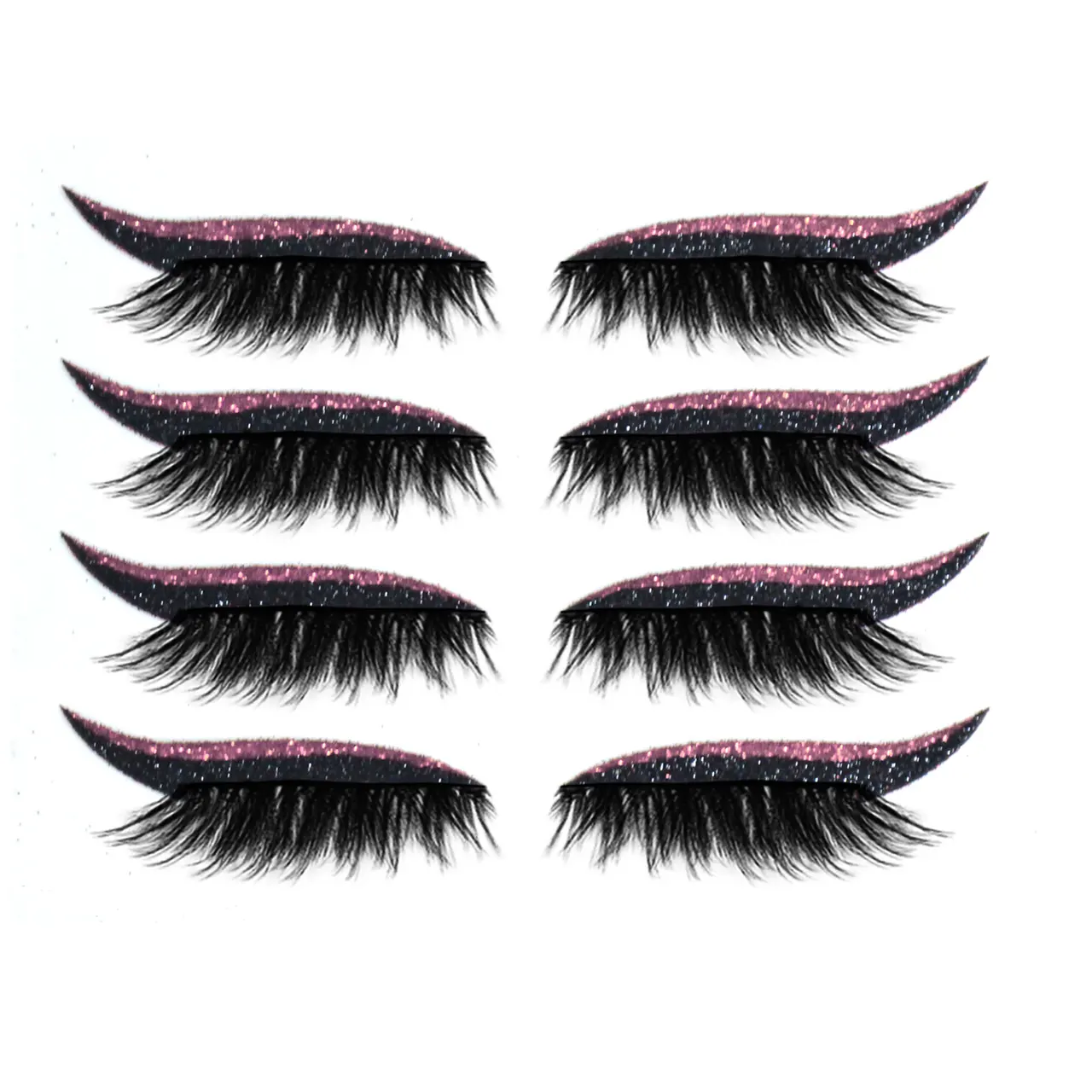 Glitter Eyeliner Stick Eye Makeup Stick Plus False Eyelash Stick - Pink