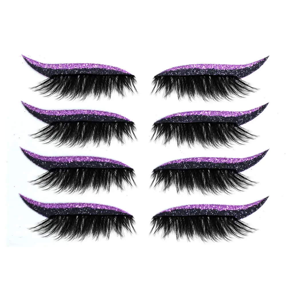 Glitter Eyeliner Stick Eye Makeup Stick Plus False Eyelash Stick - Purple
