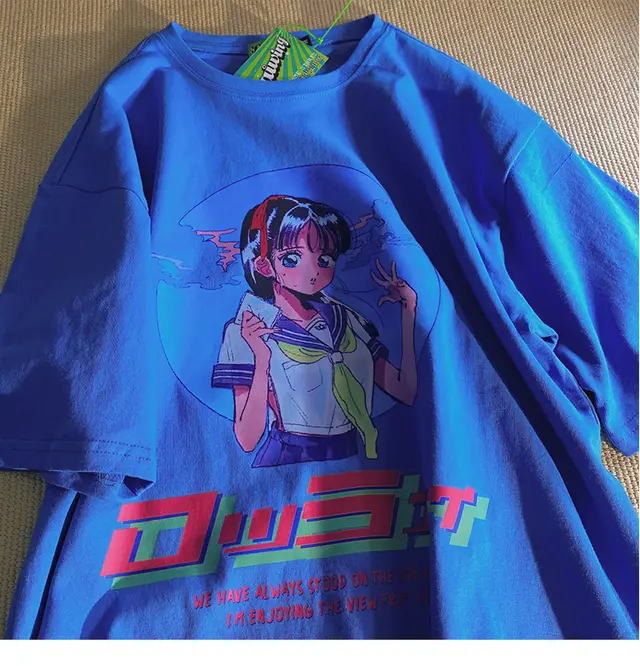 Japanese Anime Cartoon Student Short Sleeve Blue - Shop at LoveMi