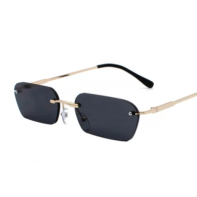 Style Men's Personality Yellow Square Rimless Glasses Black - Shop at LoveMi
