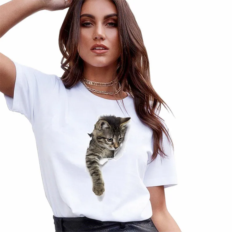 Cat 3D Printed T shirt Short Sleeves 3 Style - Shop at LoveMi