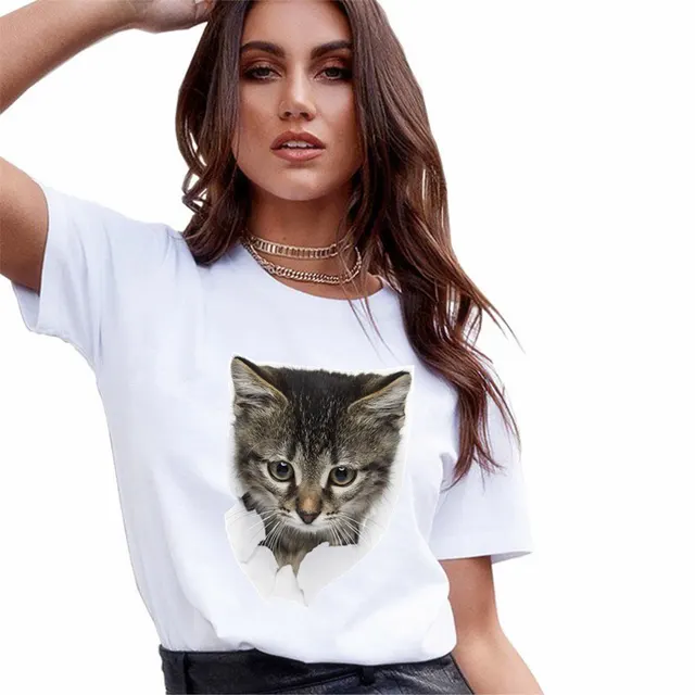 Cat 3D Printed T shirt Short Sleeves 4 Style - Shop at LoveMi