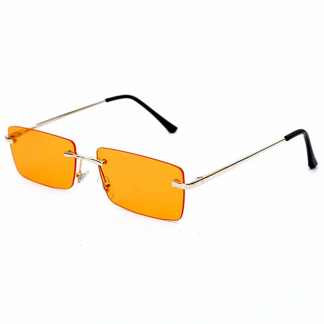 Retro Small Square Frame Sunglasses, Personality Glasses In Europe And America - Orange - View 1