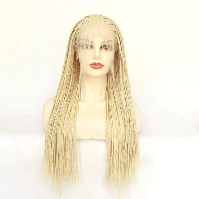 Chemical Fiber Lace Wig Headgear Baby Hair Three strand Pigtail 22Inches - Shop at LoveMi