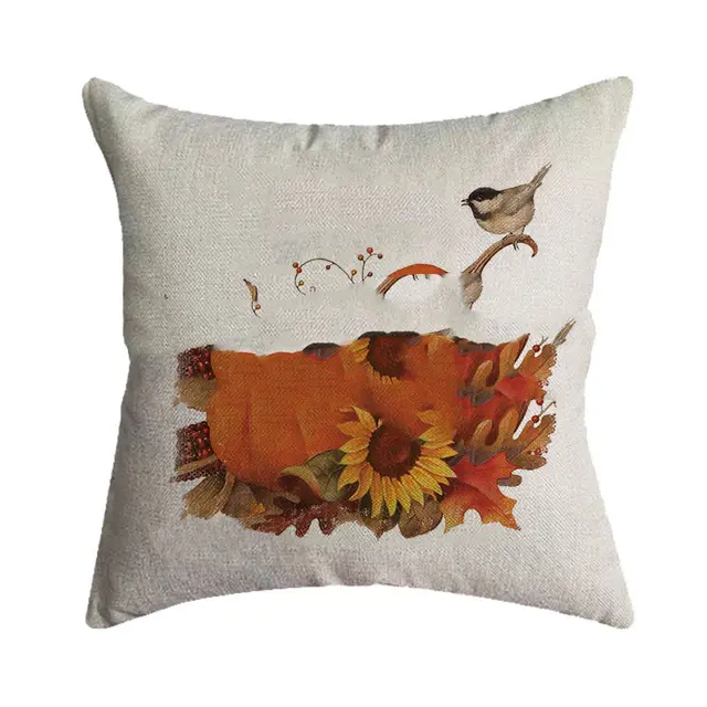 Thanksgiving Pillowcase Autumn Pumpkin Festival Printed Pillow Cushion Cover Burlap Pillowcase - Shop at LoveMi