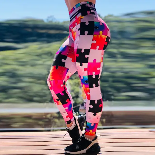 Pattern Stitching Explosive High Waist Buttocks Yoga Running Yoga Pants 1Style - Shop at LoveMi