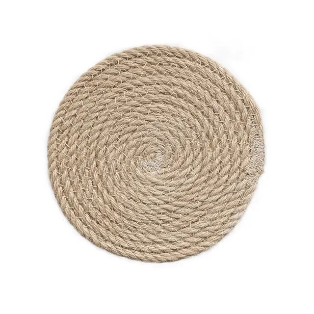 Jute Placemat Round Japanese Style Insulation Cloth Coaster 18X18M - Shop at LoveMi