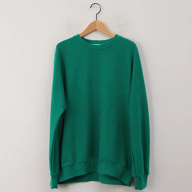 New Style Cotton Sweater Women's Round Neck Pullover Casual All Match Top Green - Shop at LoveMi