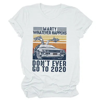 Round Neck Casual Short Sleeve Simple Printed T shirt White - Shop at LoveMi