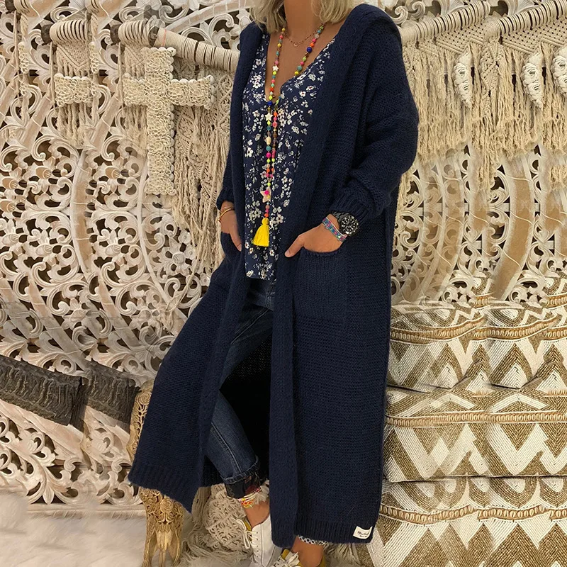 Loose And Elongated Oversized Sweater Blue - Shop at LoveMi