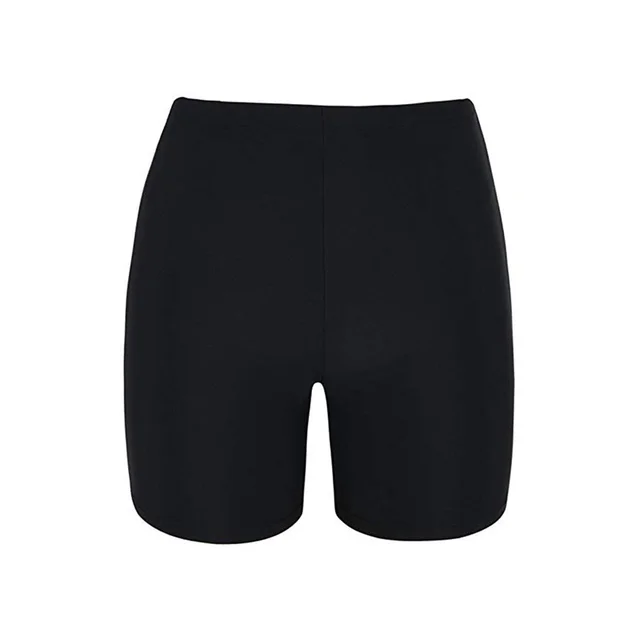European And American Solid Color Ladies Three quarter Swimming Trunks Black - Shop at LoveMi
