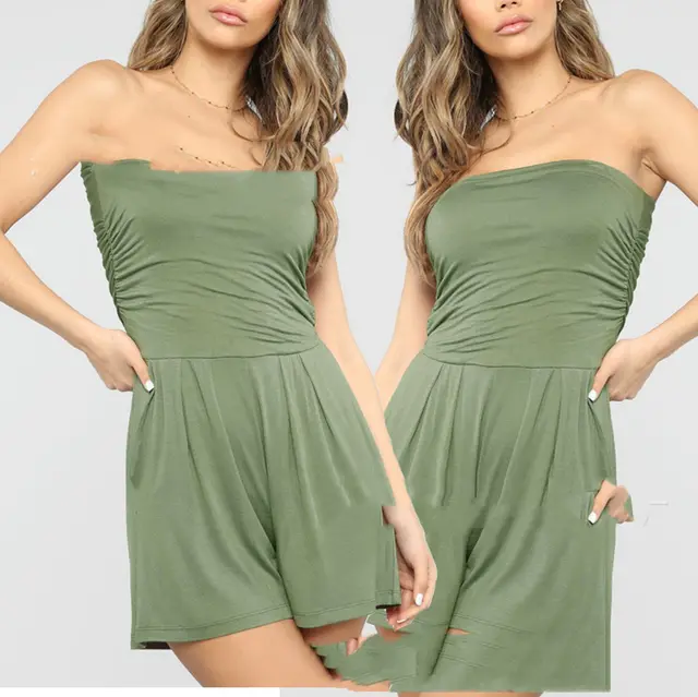 Sexy Wrapped Chest And Comfortable Home Jumpsuit Green - Shop at LoveMi