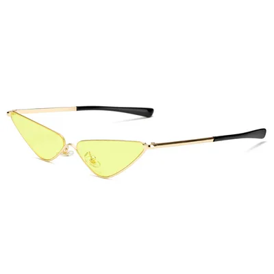 Fashion Simple Small Frame Triangle Sunglasses Yellow - Shop at LoveMi