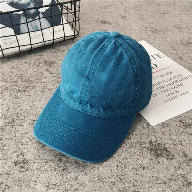 All match Solid Color Baseball Cap Ins Washed Sunshade Cap Summer Student Lake Blue - Shop at LoveMi