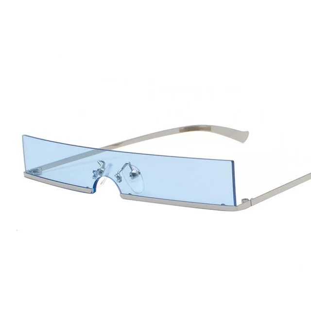 Fashion Small Frame One piece Sunglasses Blue - Shop at LoveMi