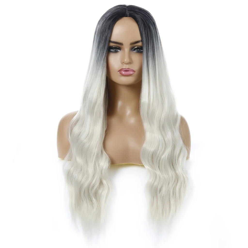 European And American Female Wigs, Wavy Curly Hair, Ladies Wig Head - Beige