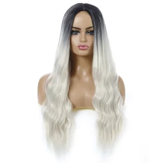 European And American Female Wigs, Wavy Curly Hair, Ladies Wig Head - Beige