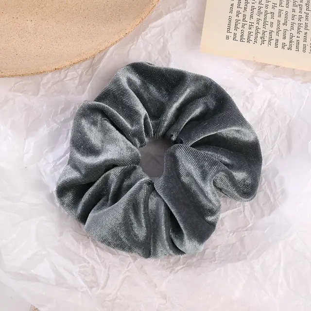 Flannel Hair Tie Hair Rope Velvet Fashion Ponytail Hair Accessories Grey - Shop at LoveMi