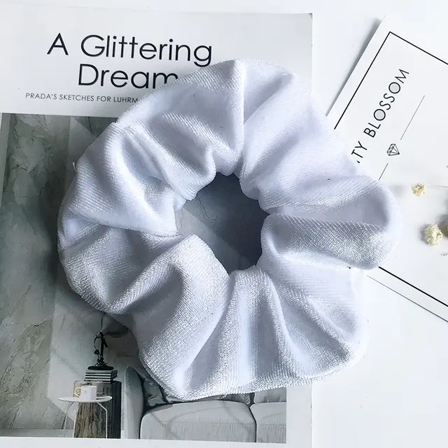Flannel Hair Tie Hair Rope Velvet Fashion Ponytail Hair Accessories White - Shop at LoveMi