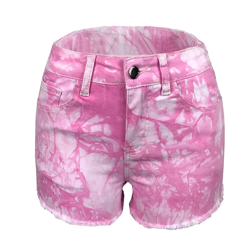 Explosive Style Elastic Ripped Hole Ladies Denim Shorts - Colour