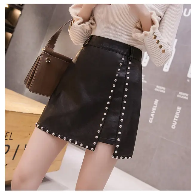 Sexy Women's Mini Skirt With Beaded Irregular Skirt Black - Shop at LoveMi