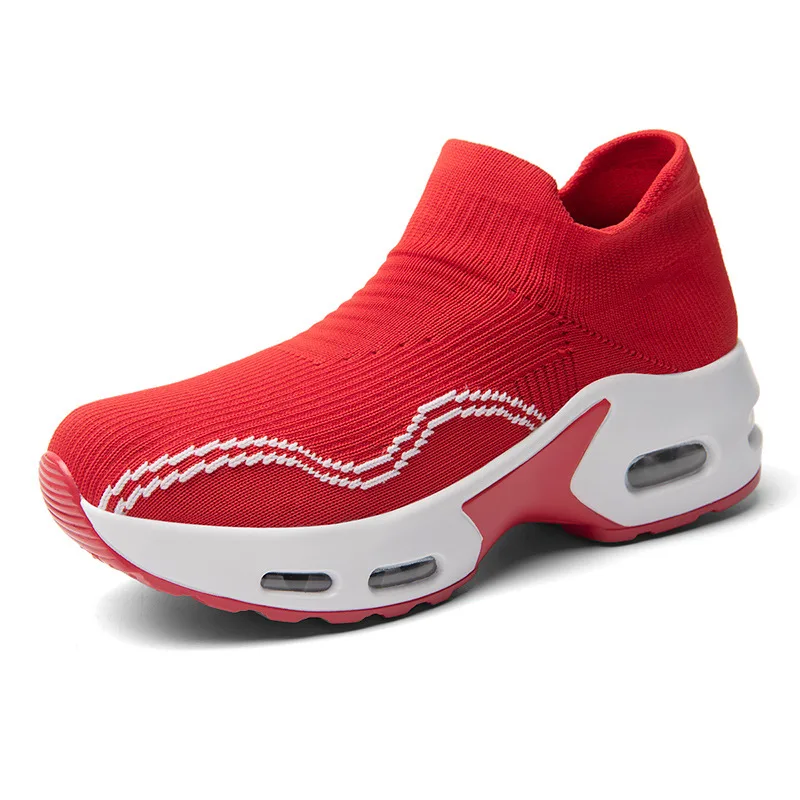 Big Size Fashion Sock Shoes Women Sneakers Breathable Red - Shop at LoveMi