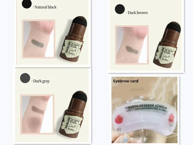Brow Stamp Shaping Kit Eyebrow Stamp Waterproof Long Lasting Natural Shape Brow Stamp Contouring Stick Makeup Eyebrow Shadow 4Sets - Shop at LoveMi