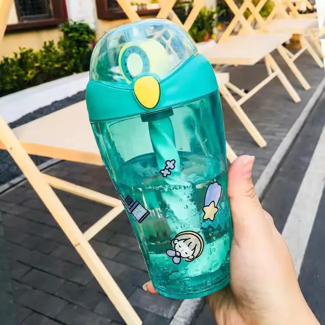 Net Red Water Cup Female With Straw Cup Large Capacity Milk Tea Stirring Cup Cute Student High value Plastic Cup Portable Style A - Shop at LoveMi