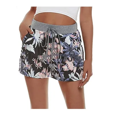 Women's Summer Comfortable Elastic Waist Shorts Fitness Casual Shorts With Pockets Blue - Shop at LoveMi