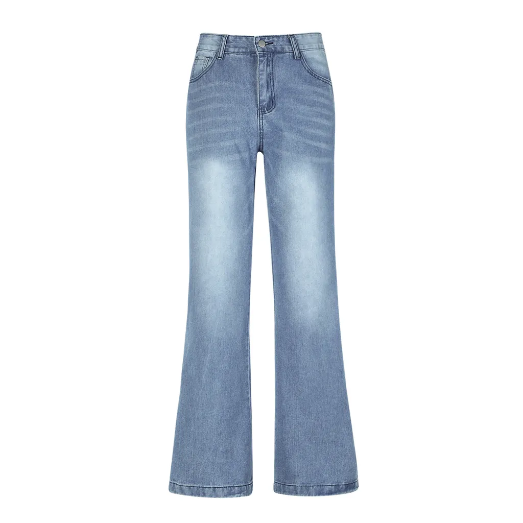 High Waist Loose Wide Leg Women's Jeans Mopping Jeans New One - Dark Blue