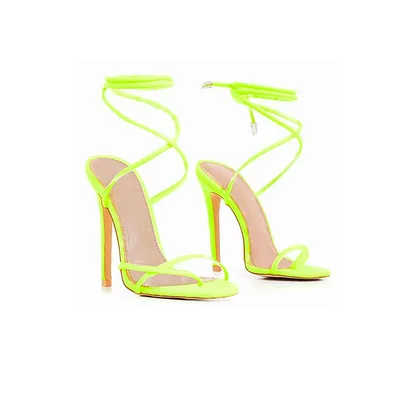 Fashion Cross Strap Fish Mouth Thick Heel Women Sandals Yellow - Shop at LoveMi
